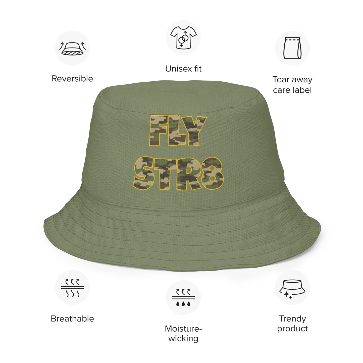 Flystrate Army Reversible bucket hat