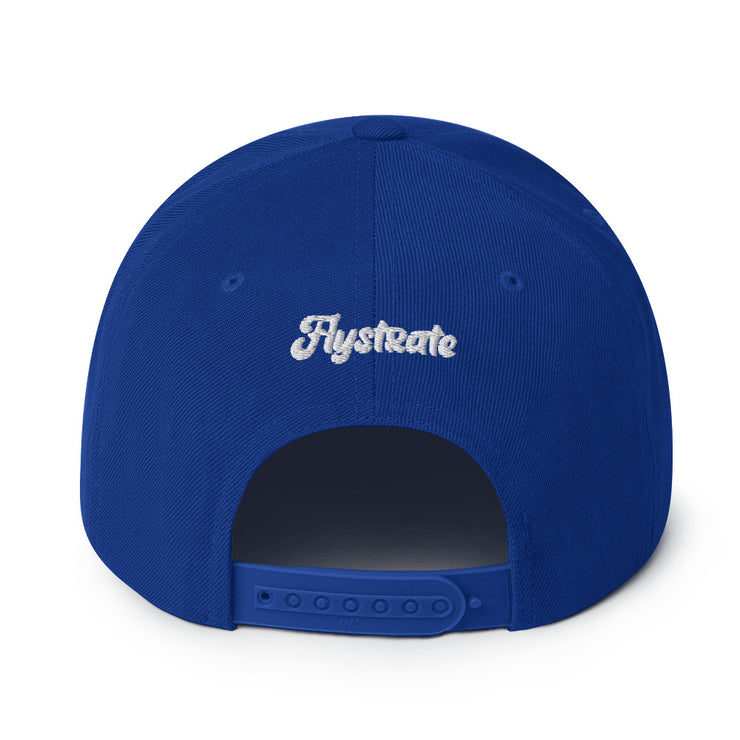 Royal Blue Flystrate embroidery Snapback