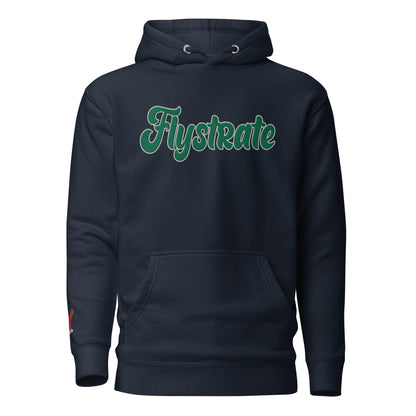 Flystrate Navy/Green embroidery Hoodie