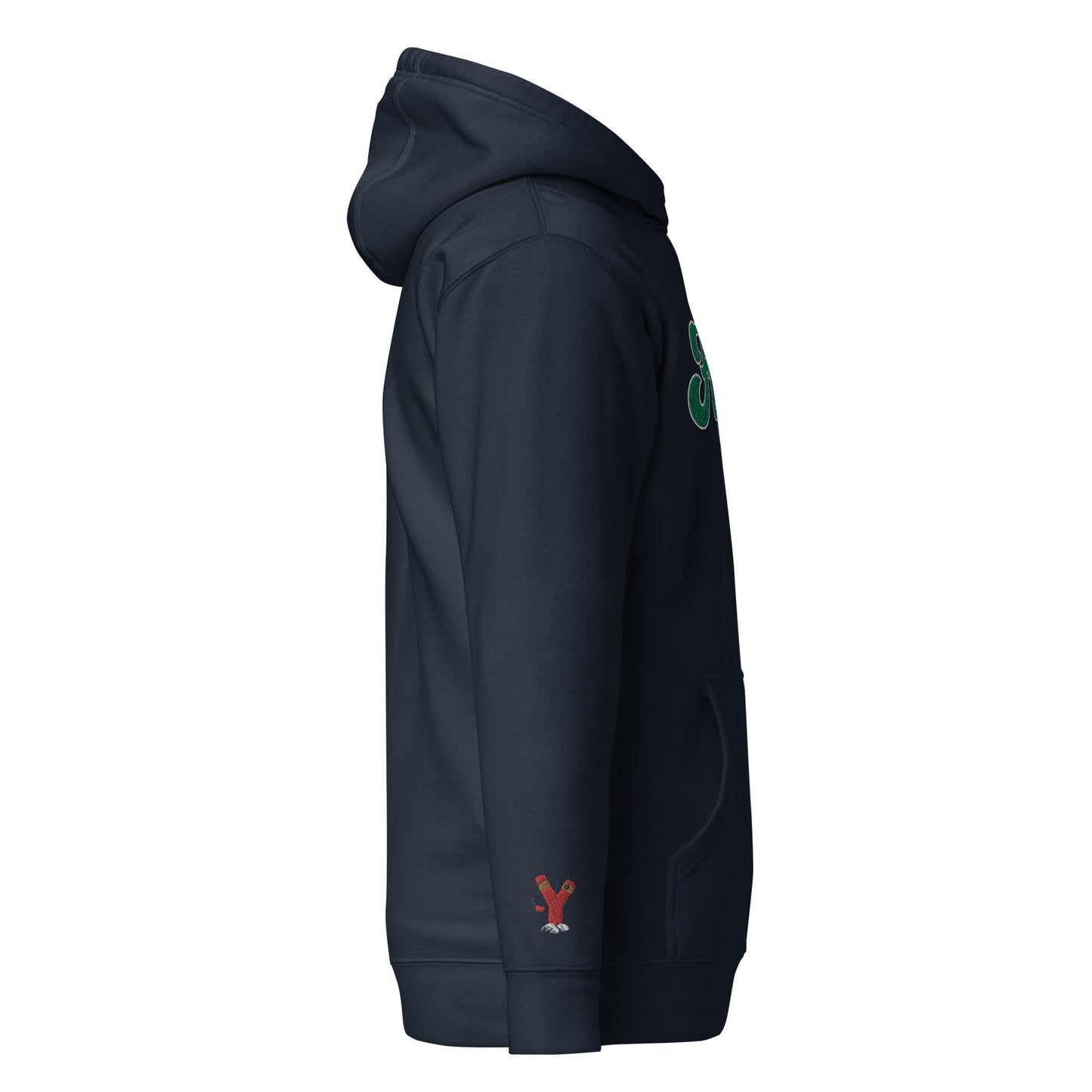 Flystrate Navy/Green embroidery Hoodie